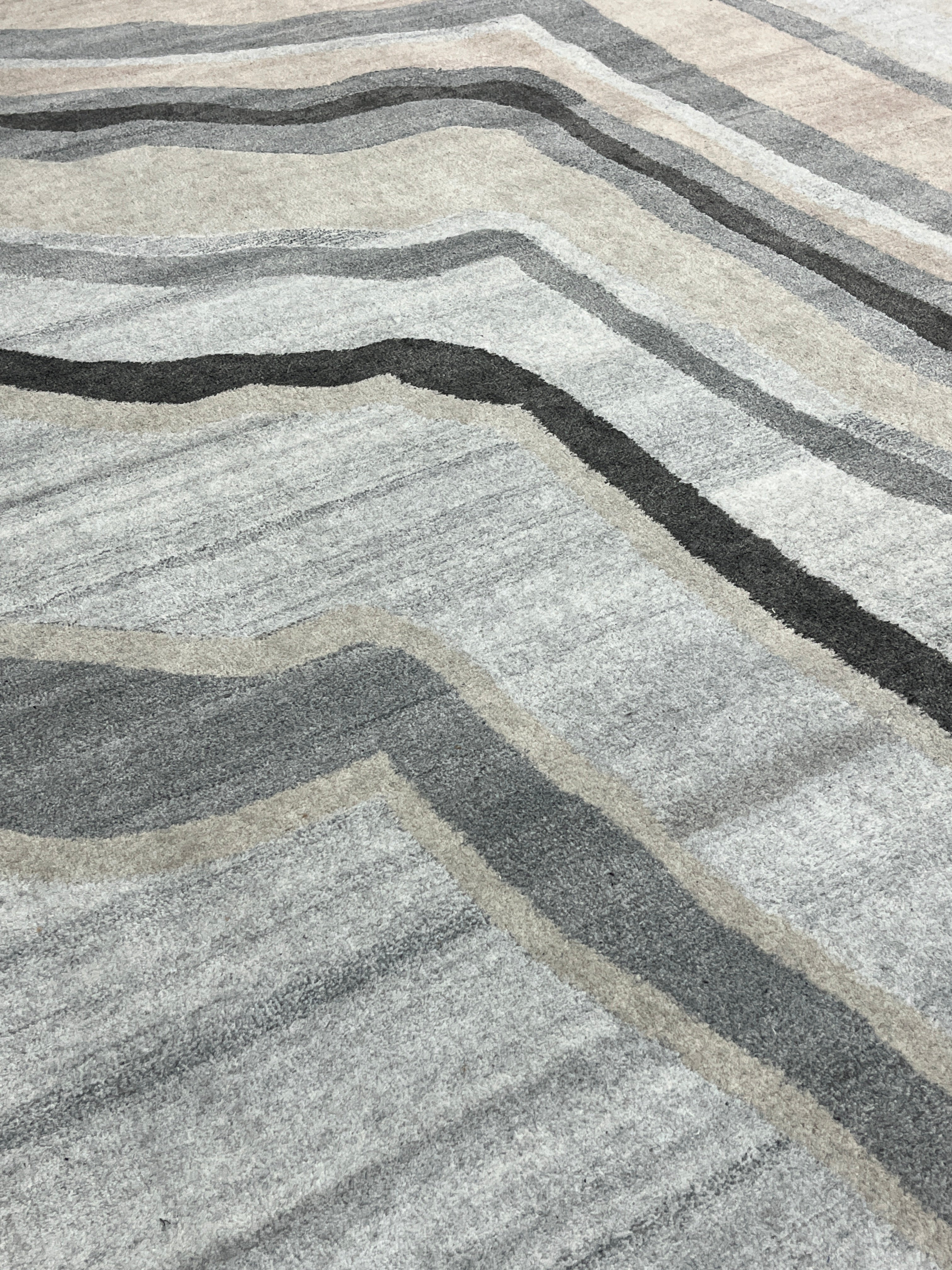 modern recycled pet gray black white organic handmade rug