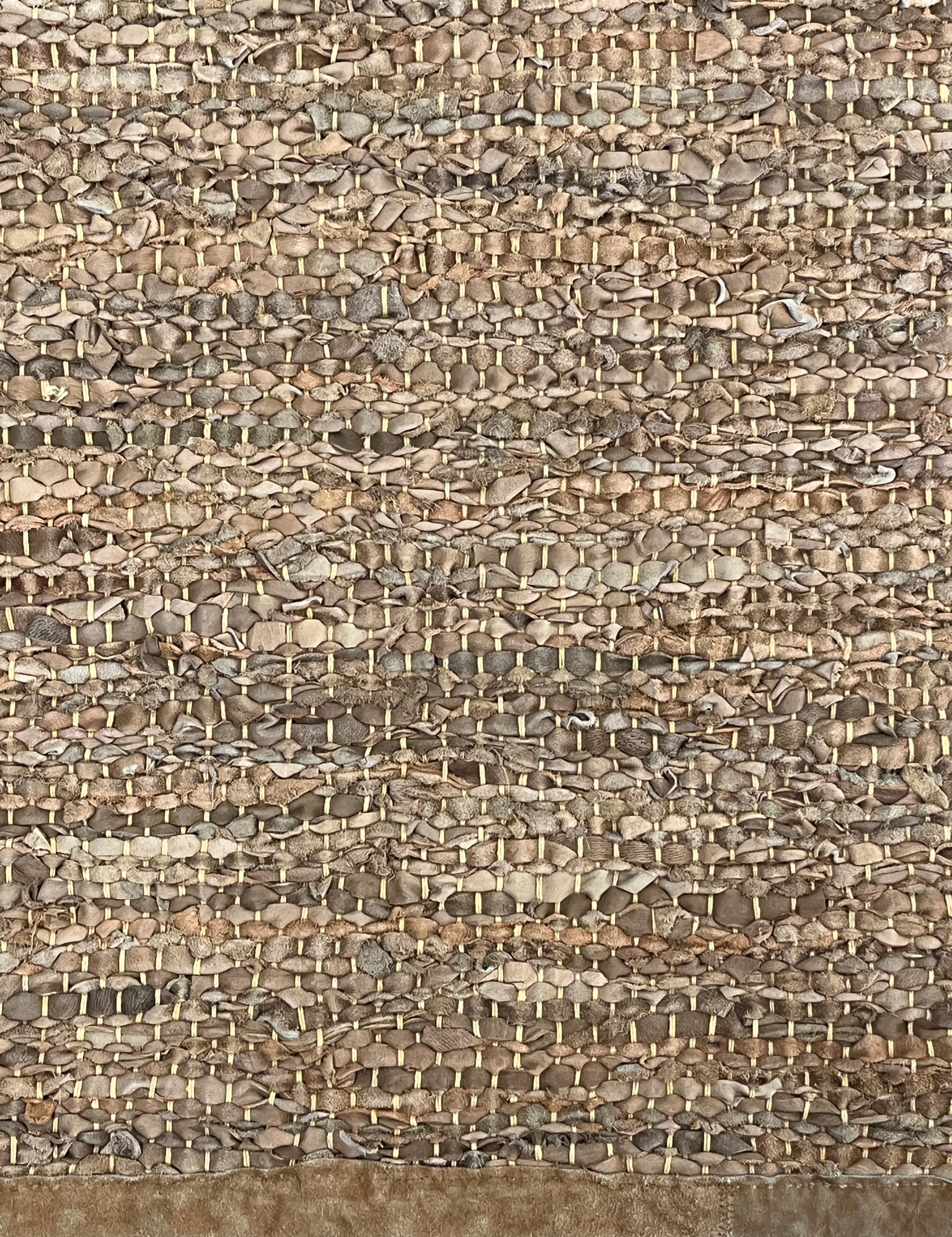 mediterranean leather brown organic handmade rug