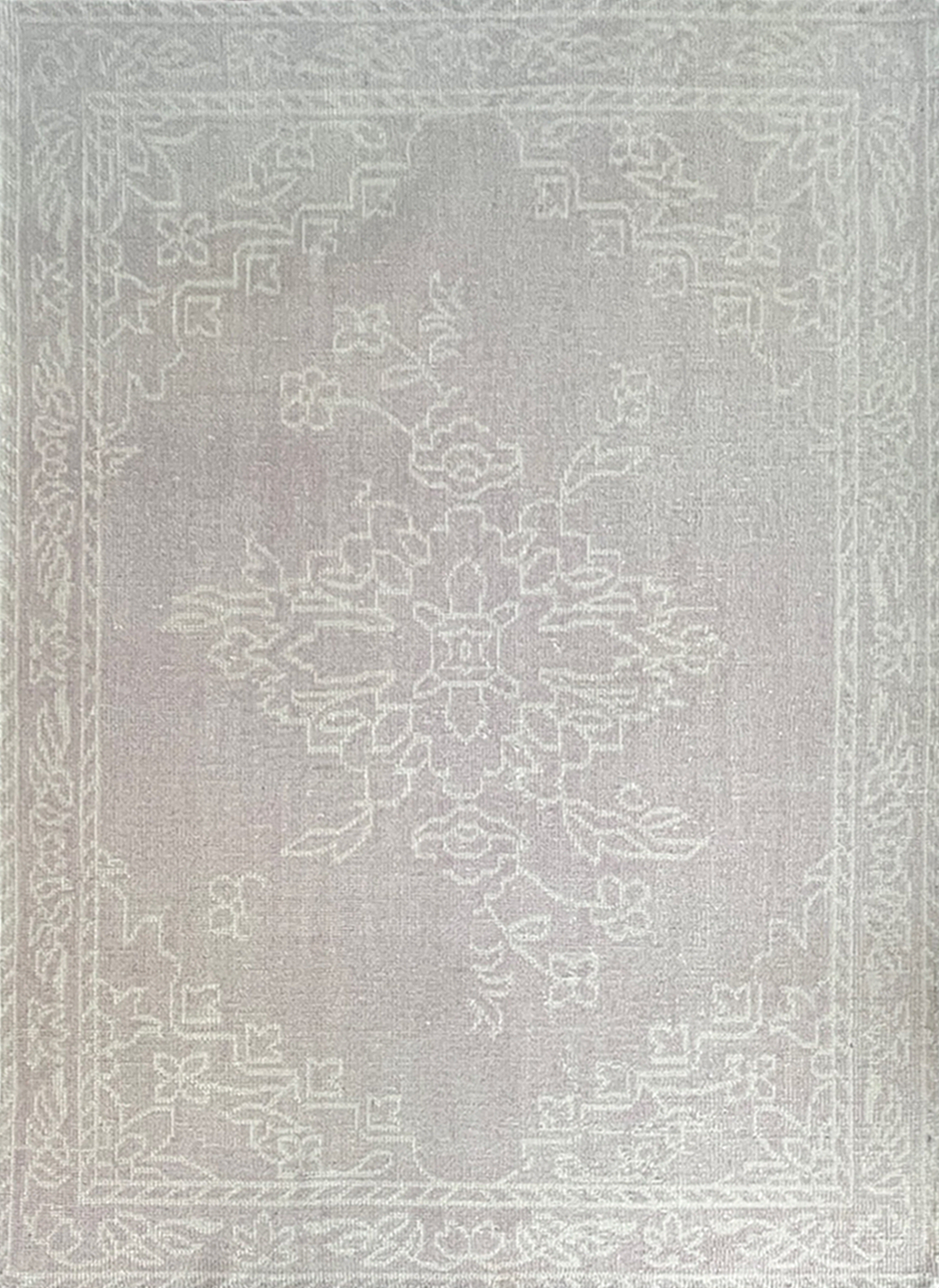 modern wool gray white organic handmade rug