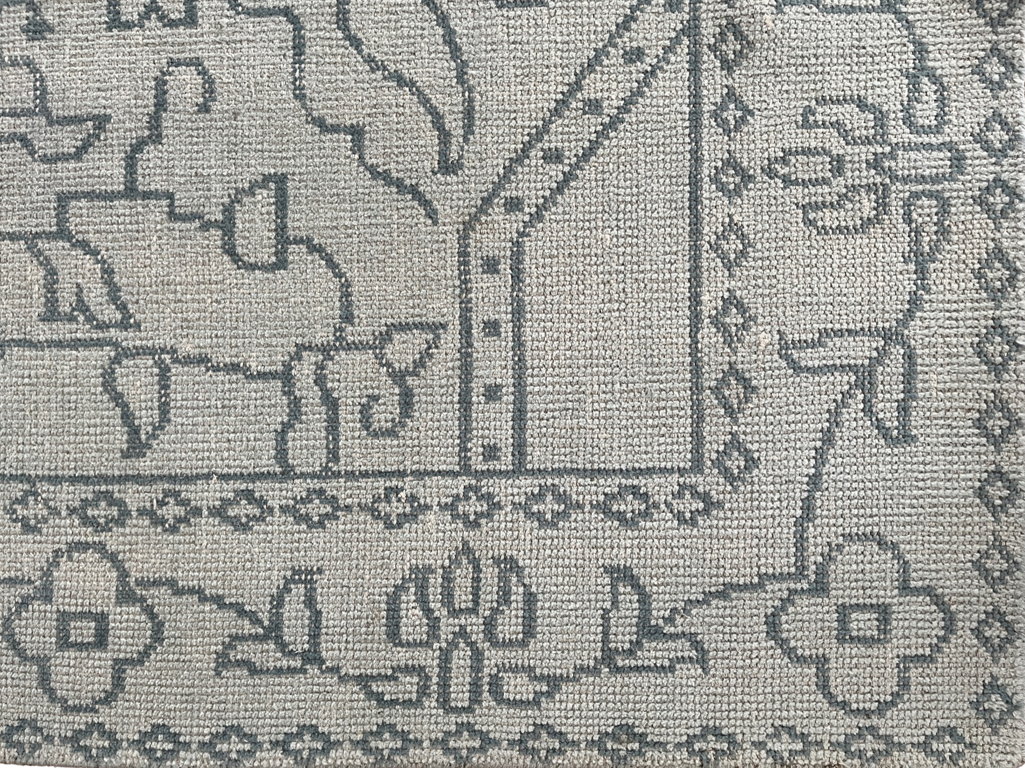 white cottage wool gray cream organic handmade rug