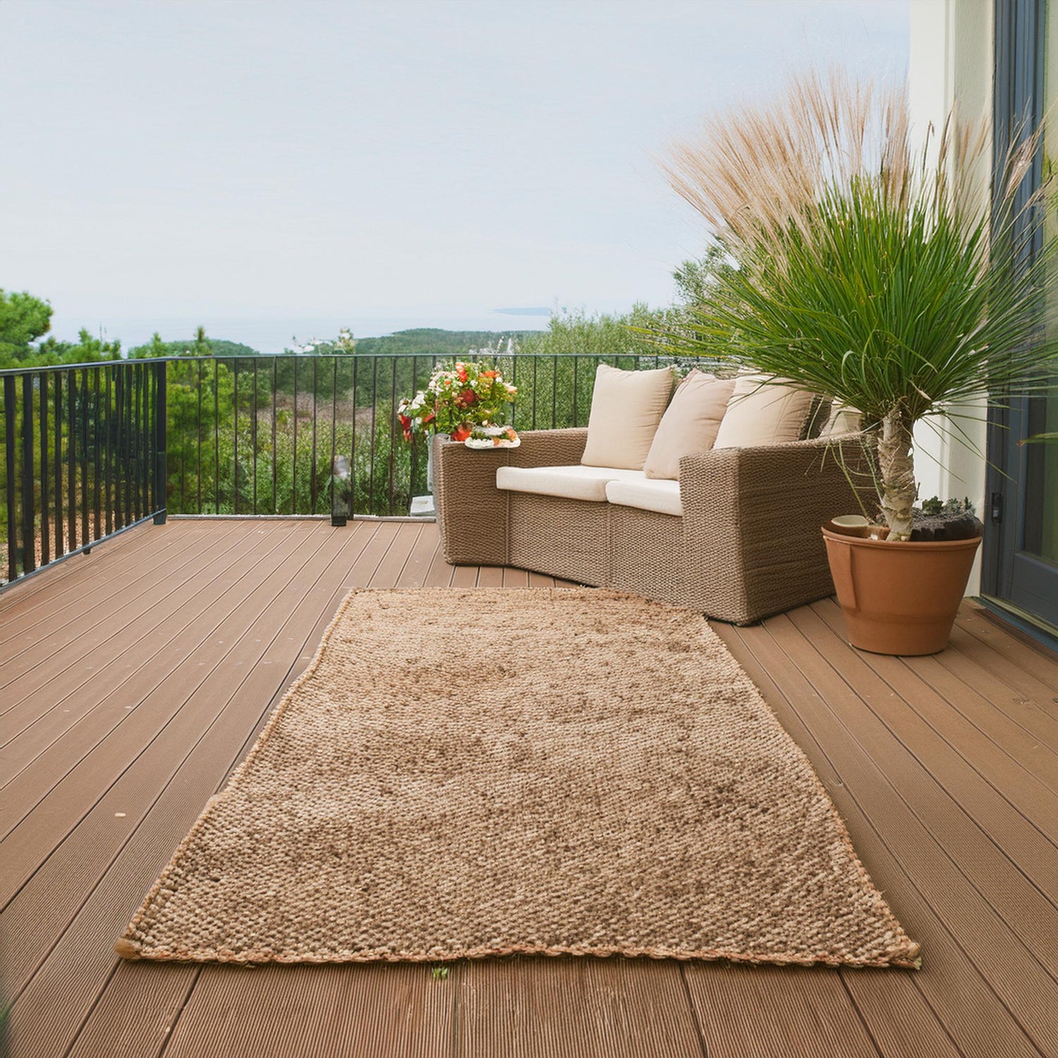 jute mediterranean outdoor summer rug