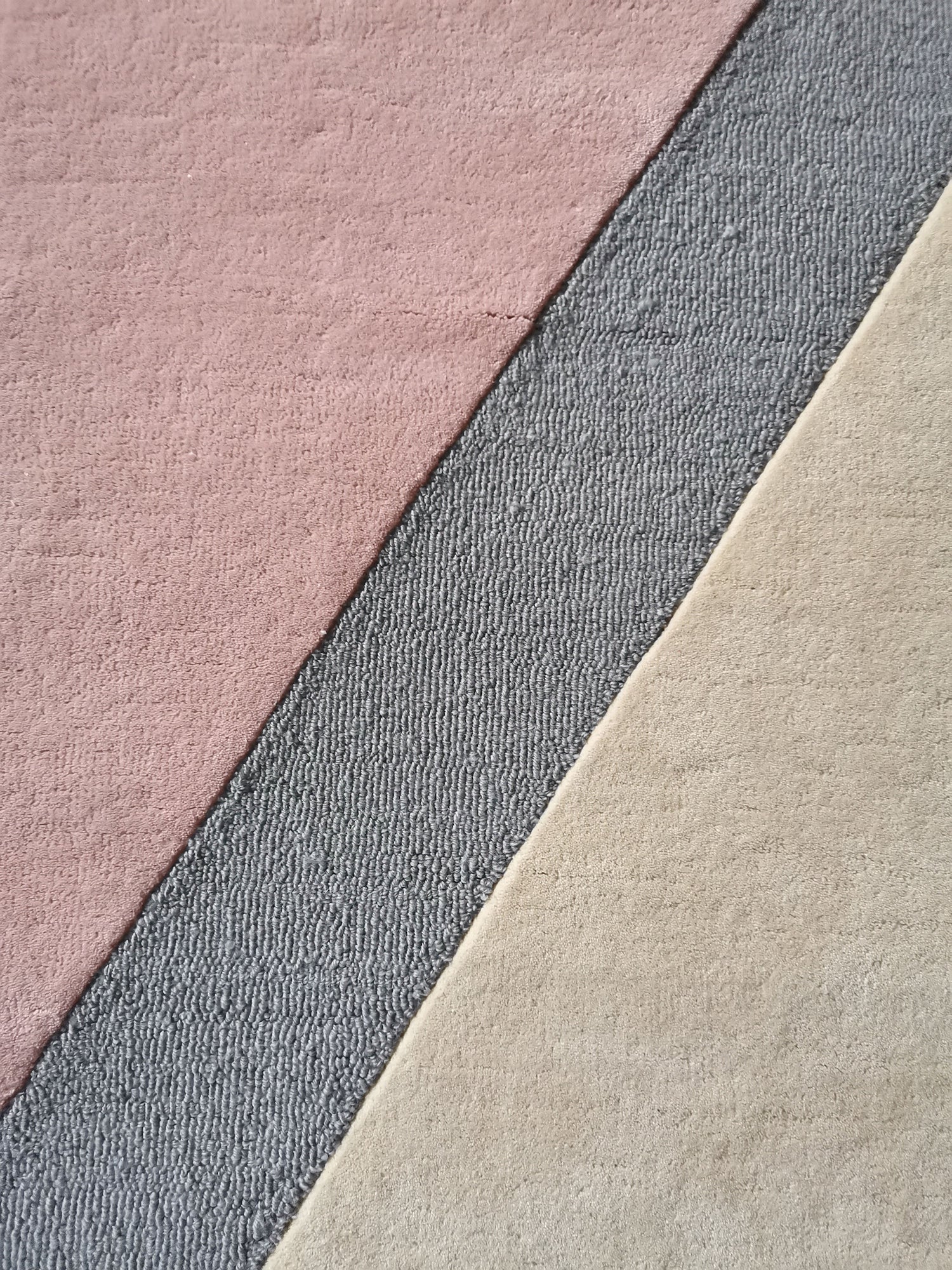 modern wool pink gray cream organic handmade rug