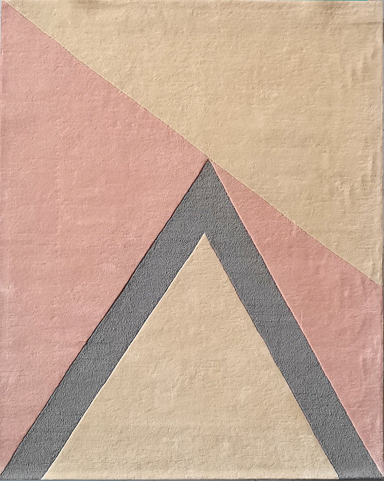 modern wool pink gray cream organic handmade rug