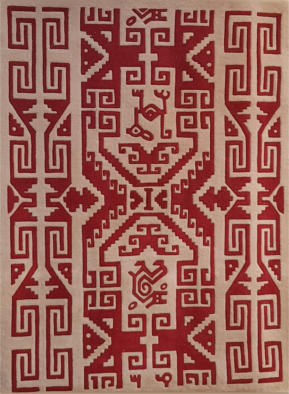 eclectic wool red brown organic handmade rug