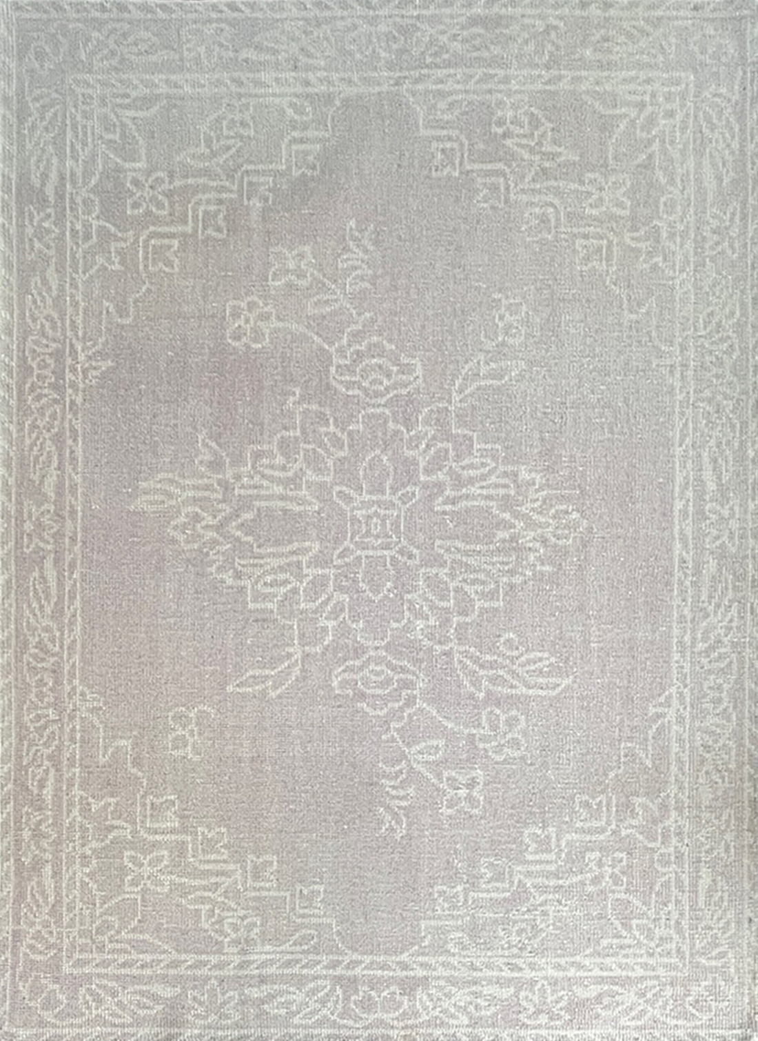 modern wool gray white organic handmade rug