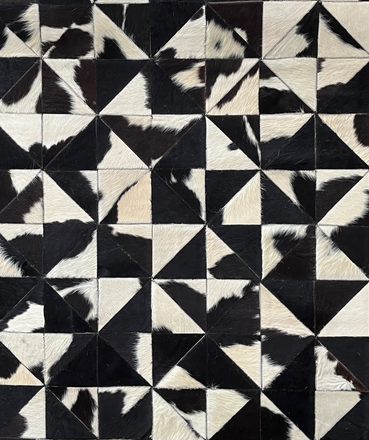 modern leather white black organic handmade rug