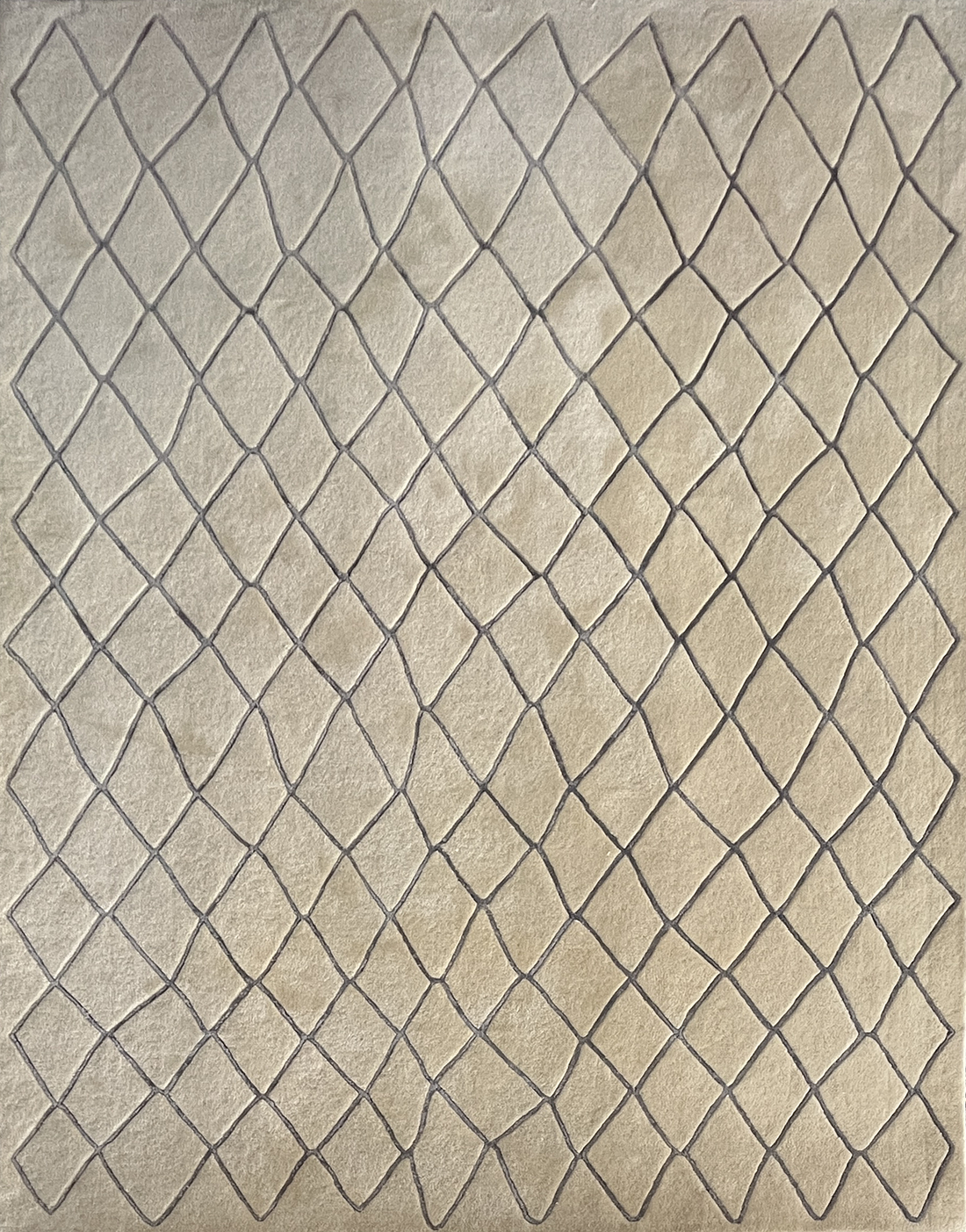 modern viscose cream blue organic handmade rug