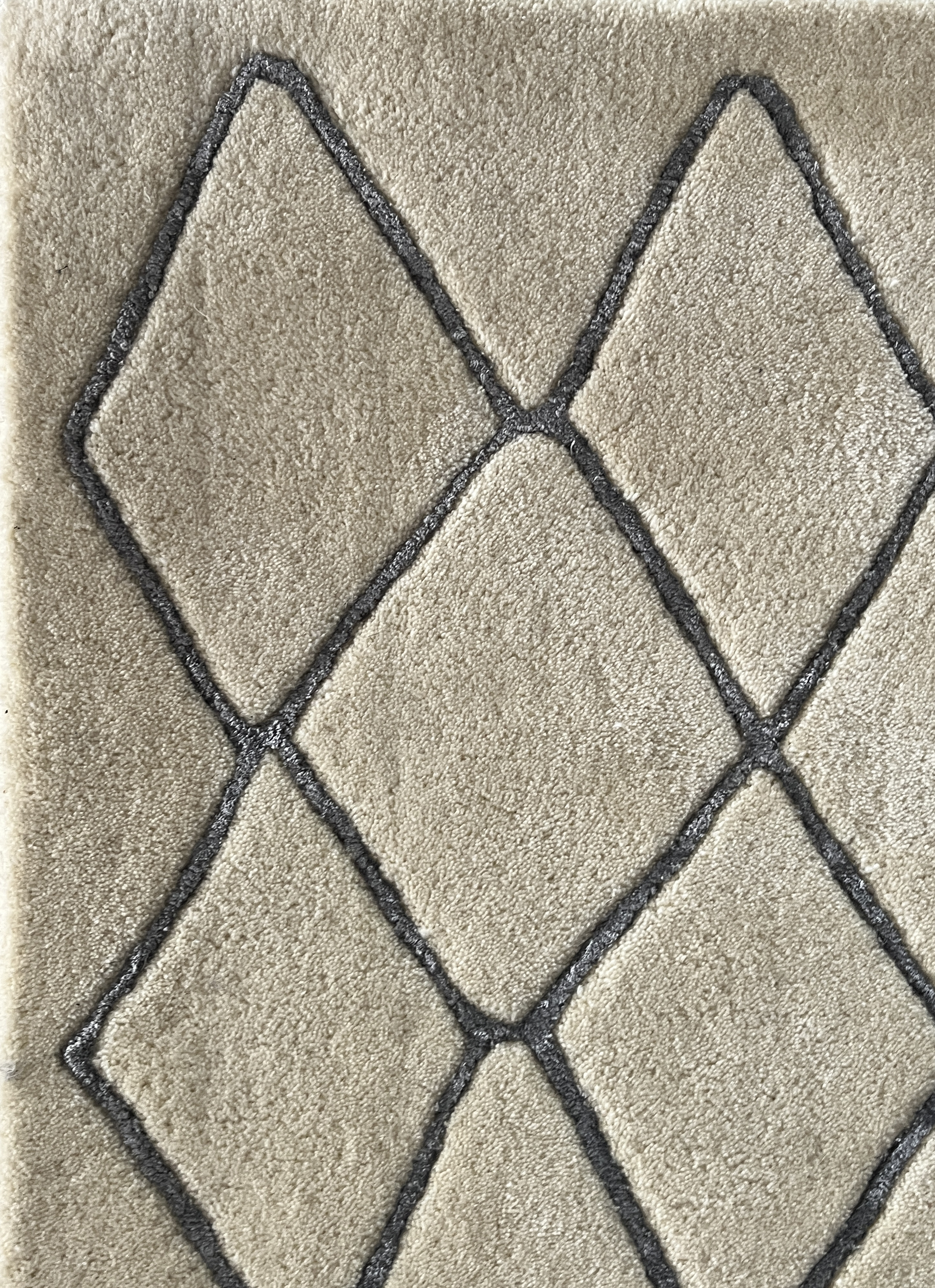 modern viscose cream blue organic handmade rug