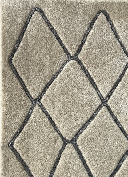 modern viscose cream blue organic handmade rug